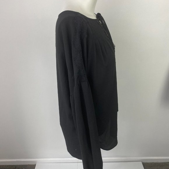 BNWT Piper Size 8 Women's Top Blouse Black Gold Lace Long Sleeve - Picture 5 of 11